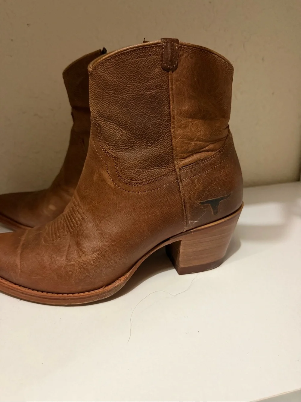 Tecovas Brown Leather Women's Ankle Booties